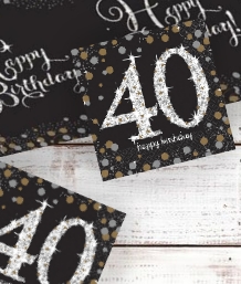 Gold Sparkle 40th Birthday Party Supplies | Balloon | Decoration | Pack